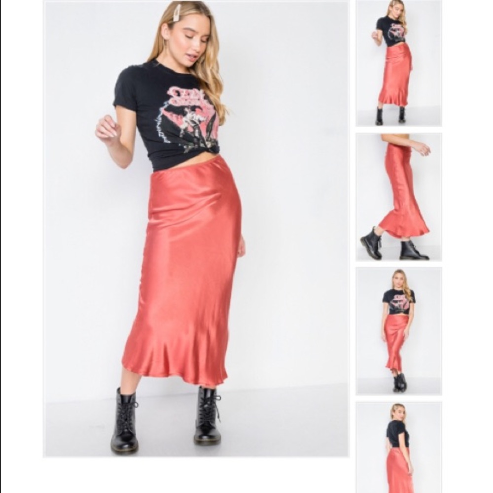Sultry Satin Midi Skirt